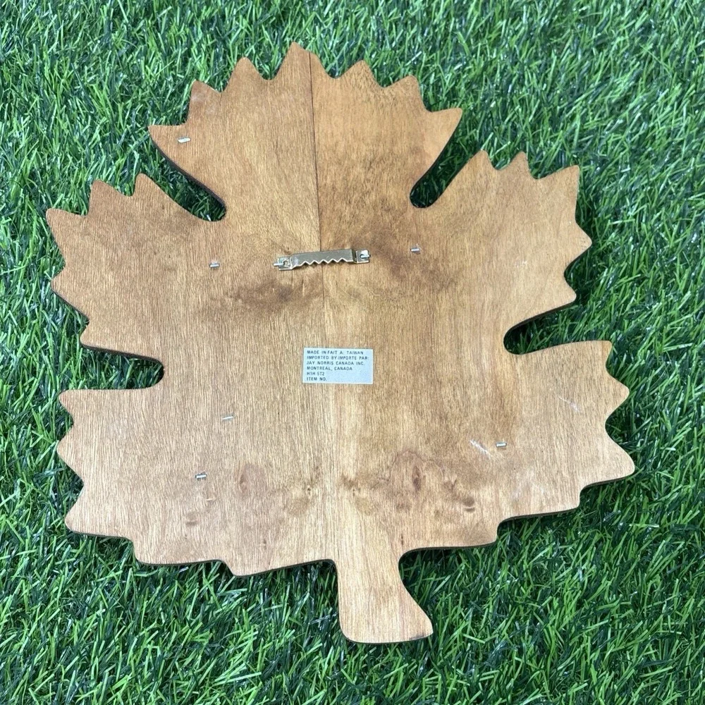 Vintage Wooden Leaf Wall Spoon Rack Mid Century Hand-Carved Display Holder Decor